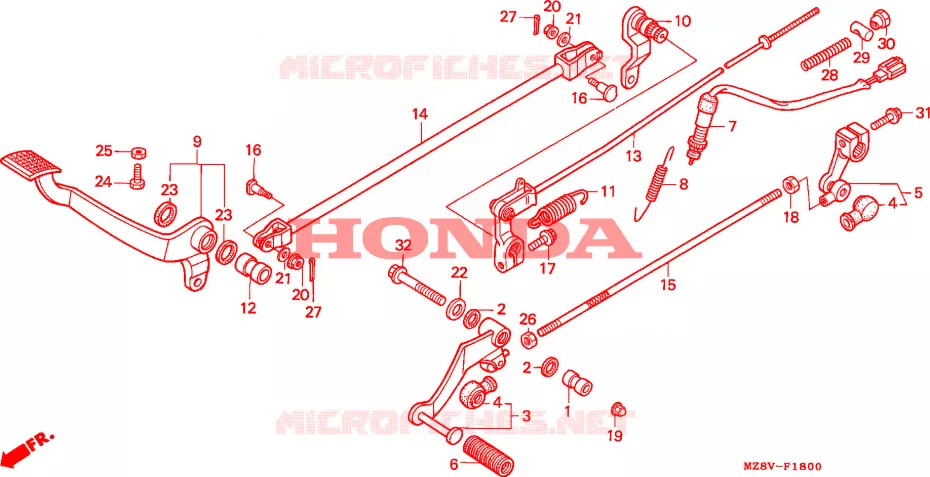 PEDAAL Honda MOTO 600 SHADOW 1999  VT600CD2X