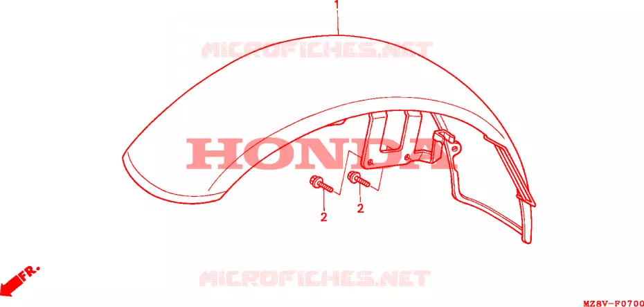 VOOR STROOMLIJNKAP Honda MOTO 600 SHADOW 1999  VT600CDX