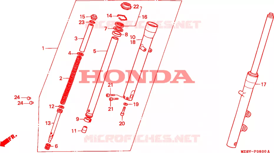 VOOR VORK Honda MOTO 600 SHADOW 1998  VT600CDW