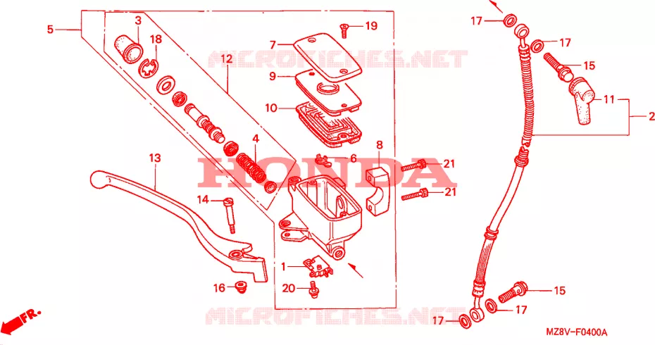 VOORREM HOOFDCILINDER Honda MOTO 600 SHADOW 1999  VT600CDX