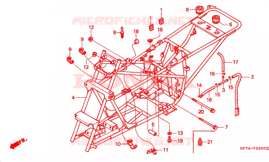 FRAME CHASSIS Honda ATV 90 FOURTRAX 2000  TRX90Y