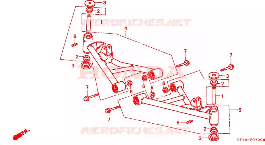 VOOR ARM Honda ATV 90 FOURTRAX 1993  TRX90P