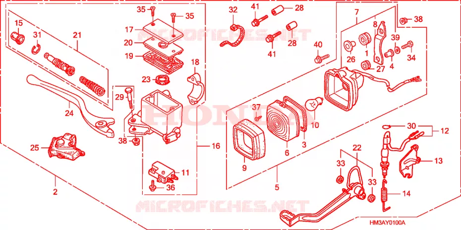 REMLICHT SET Honda ATV 300 FOURTRAX 2004  TRX300EX4