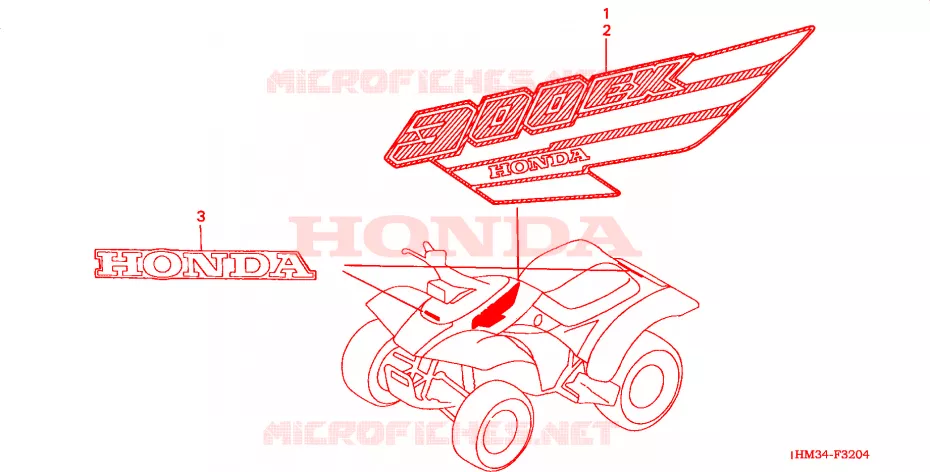 EMBLEEM(5) Honda ATV 300 FOURTRAX 2000  TRX300EXY