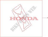 TANK PAD HRC LOGO voor Honda CB 250 RED LIGHT 2004