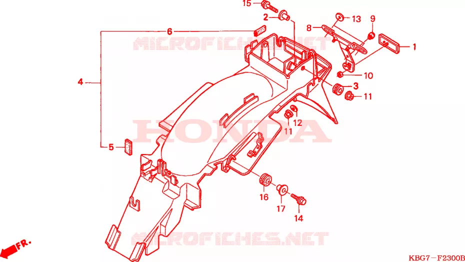ACHTER STROOMLIJNKAP Honda MOTO 250 CB 2006  CB250P6