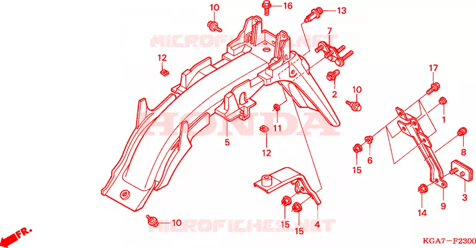ACHTER STROOMLIJNKAP Honda MOTO 125 CG 2007  CG125ES4