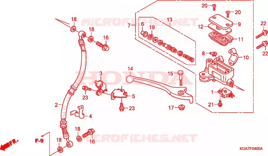 VOORREM HOOFDCILINDER Honda MOTO 125 CG 2004  CG125ES4
