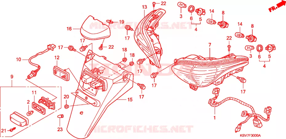 ACHTERLICHT/ACHTER STROOMLIJNKAP Honda SCOOTER 250 FORZA 2005  NSS250X5