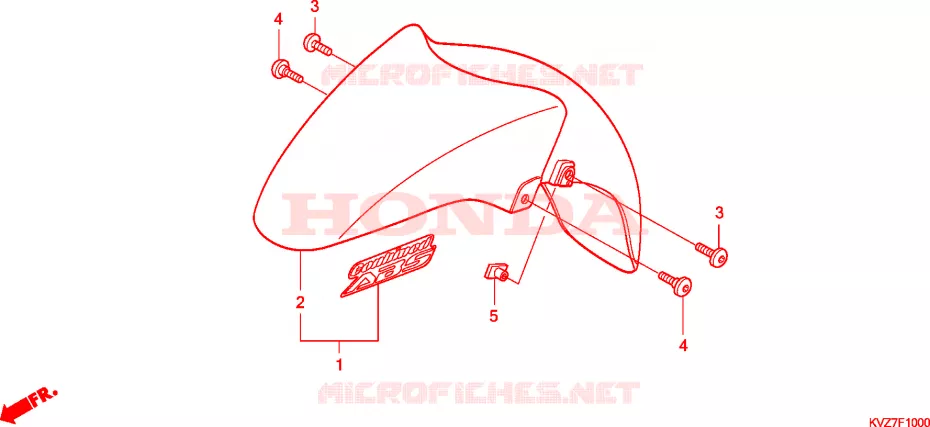 VOOR STROOMLIJNKAP Honda SCOOTER 250 FORZA 2008  NSS250A8