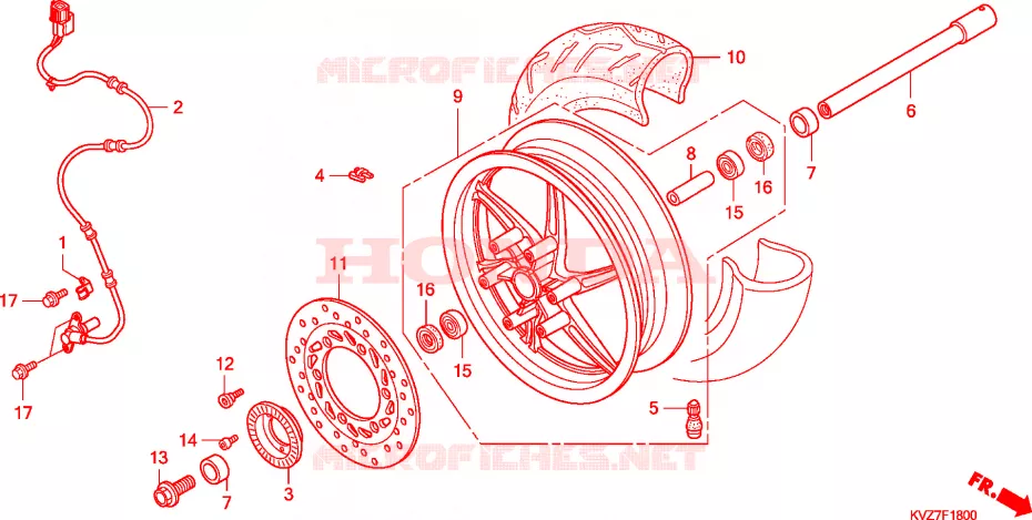 VOOR WIEL Honda SCOOTER 250 FORZA 2008  NSS250A8