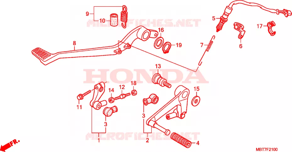 PEDAAL Honda MOTO 1000 VARADERO 2008  XL1000VA8