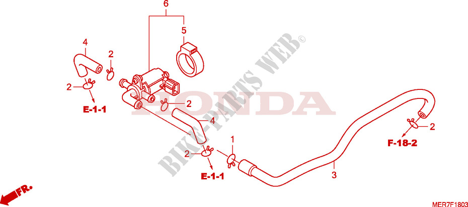 LUCHTINJEKTIE REGELAAR KLEP(2) voor Honda CBF 600 FAIRING 2008