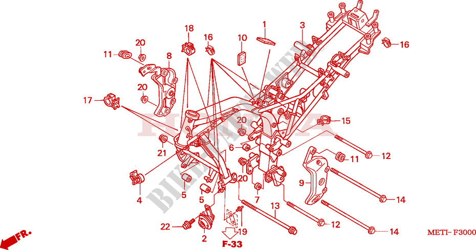 FRAME CHASSIS voor Honda CBF 500 ABS 2004