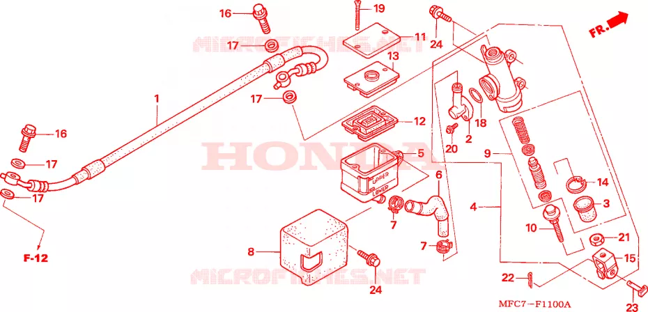 A., REM HOOFD CILINDER Honda MOTO 650 FMX 2006  FMX6505