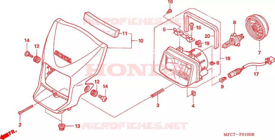 KOPLAMP Honda MOTO 650 FMX 2006  FMX6505