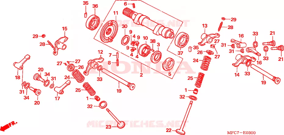 NOKKENAS/KLEP Honda MOTO 650 FMX 2005  FMX6505