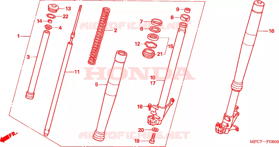 VOOR VORK Honda MOTO 650 FMX 2006  FMX6505_F