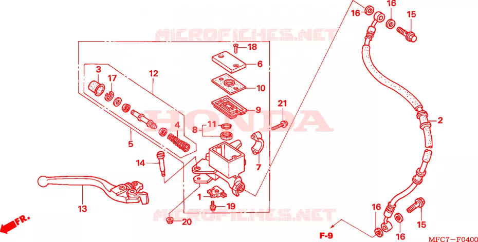 VOORREM HOOFDCILINDER Honda MOTO 650 FMX 2006  FMX6505_F