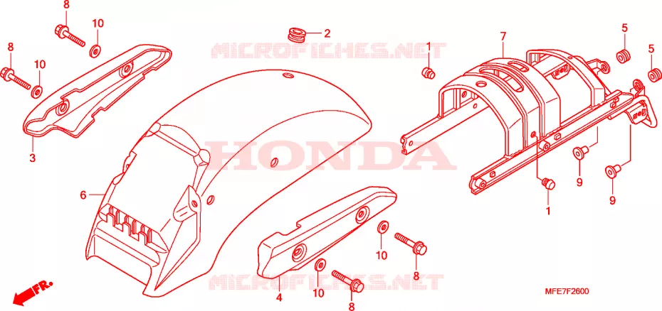 ACHTER STROOMLIJNKAP Honda MOTO 750 SHADOW 2009  VT750C2F9