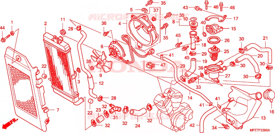 RADIATOR Honda MOTO 750 SHADOW 2009  VT750C29