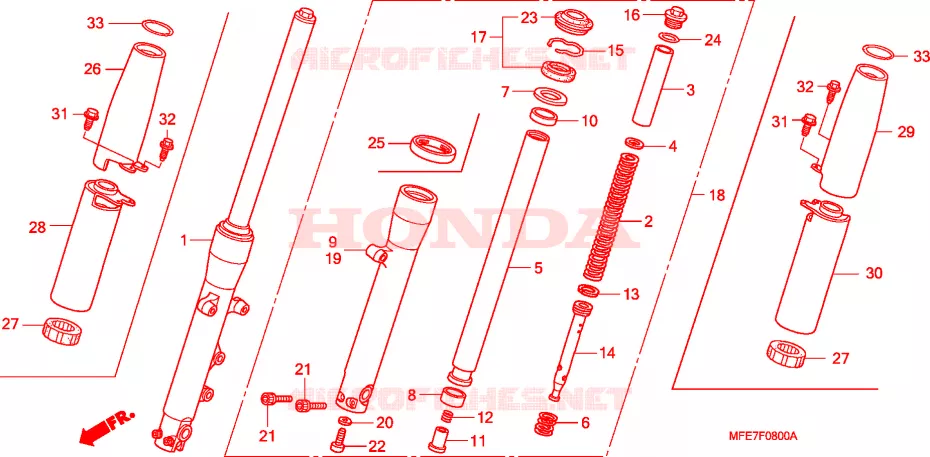 VOOR VORK Honda MOTO 750 SHADOW 2010  VT750C2BA