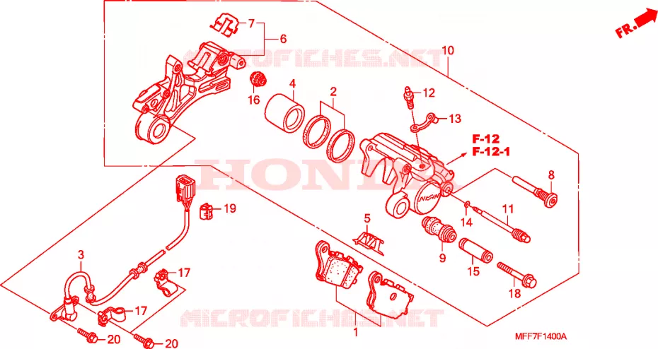 ACHTER REMKLAUW/SNELHEIDSENSOR Honda MOTO 700 TRANSALP 2011  XL700VB