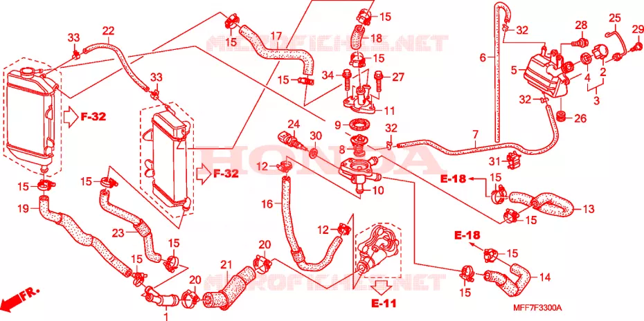 WATERSLANG/THERMOSTAAT Honda MOTO 700 TRANSALP 2008  XL700VA8