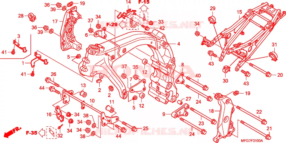 FRAME CHASSIS Honda MOTO 600 HORNET 2008  CB600FA7