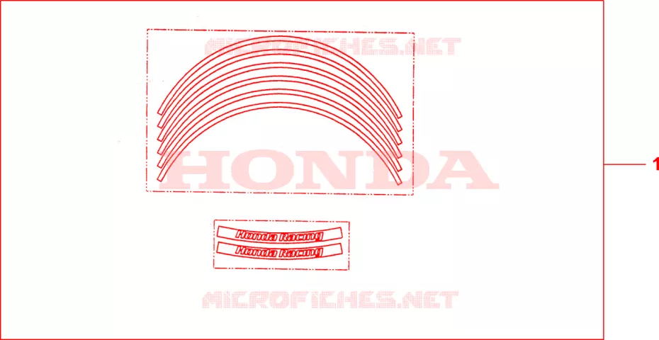 KIT WIEL STICKERS Honda MOTO 600 HORNET 2007  CB600FA7