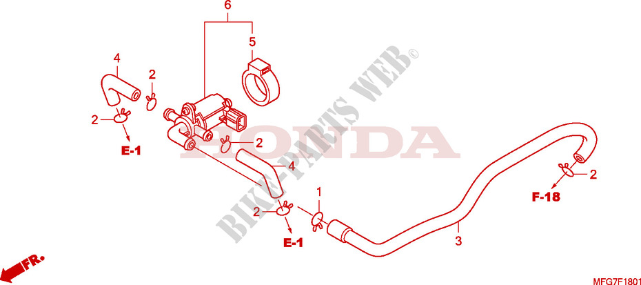 LUCHTINJEKTIE REGELAAR KLEP voor Honda CB 600 F HORNET ABS 2007