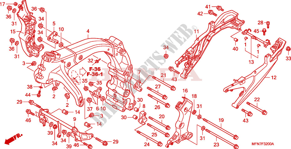 FRAME CHASSIS voor Honda CB 1000 R 2009