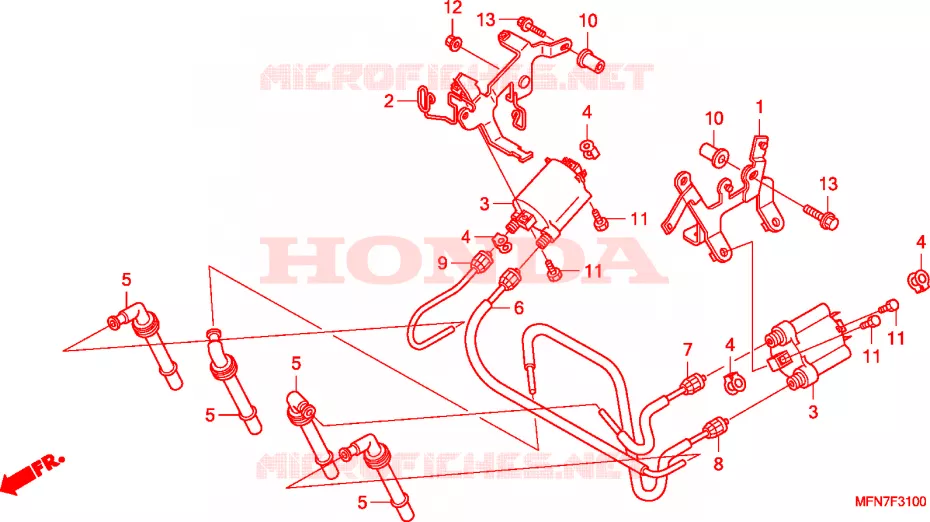 ONTSTEKINGSSPOEL Honda MOTO 1000 CB 2009  CB1000R9