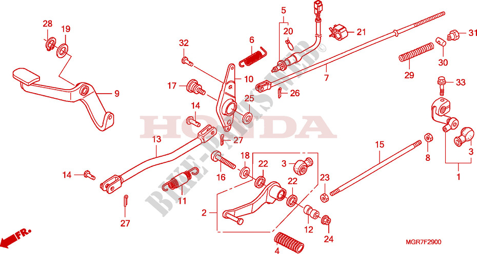 PEDAAL voor Honda VT 750 S 2011