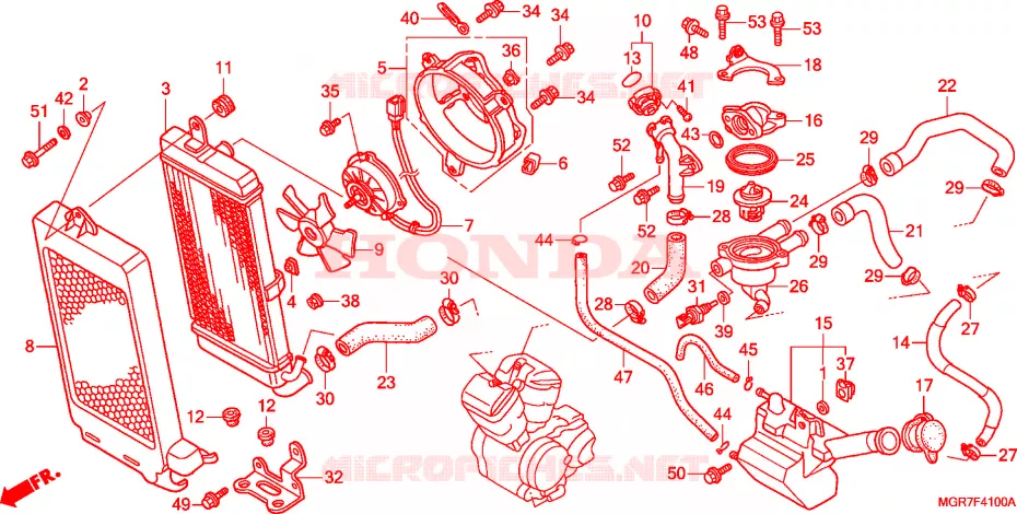 RADIATOR Honda MOTO 750 SHADOW 2010  VT750SA