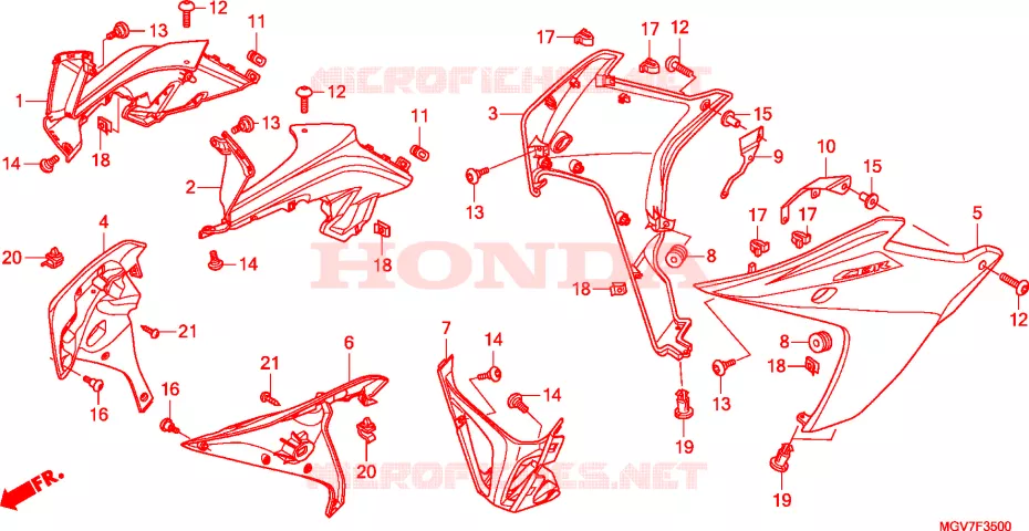ONDER KAP Honda MOTO 600 CBR 2011  CBR600FB