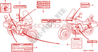 WAARSCHUWINGSLABEL voor Honda CBX 750 PATROL LIGHT 2001