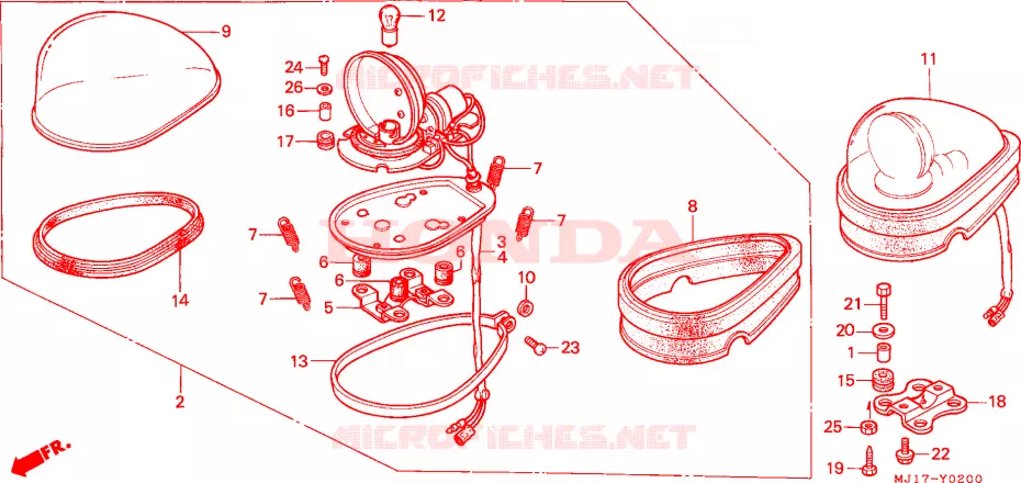 ROTEREND PATROUILLELICHT Honda MOTO 750 CBX 1987  CBX750PH