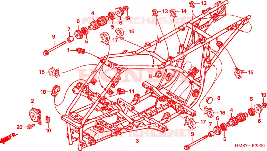FRAME CHASSIS Honda ATV 250 FOURTRAX 2006  TRX250TM6