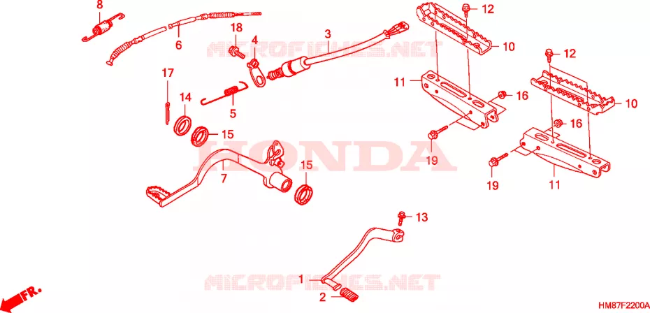 PEDAAL/OPSTAP Honda ATV 250 FOURTRAX 2009  TRX250TE9