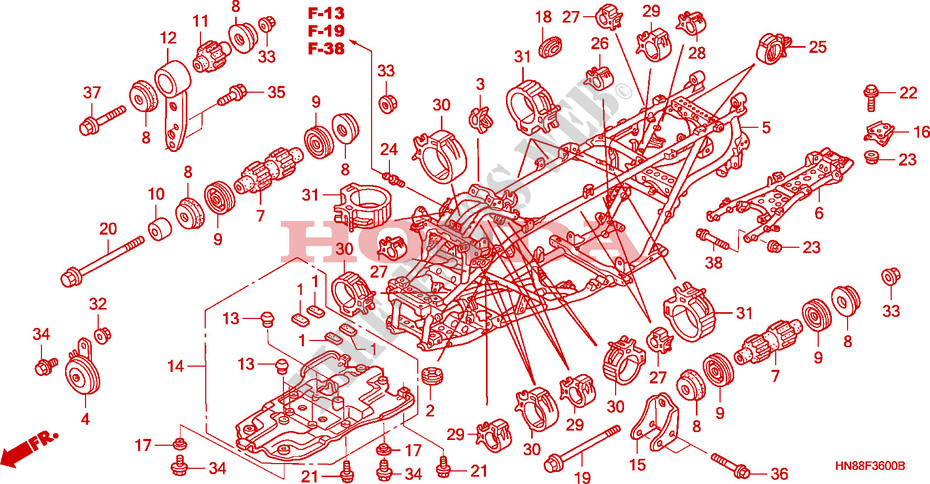 FRAME CHASSIS voor Honda FOURTRAX 680 RINCON 2007