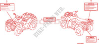 WAARSCHUWINGSLABEL(U) voor Honda FOURTRAX 500 FOREMAN 4X4 Electric Shift 2011