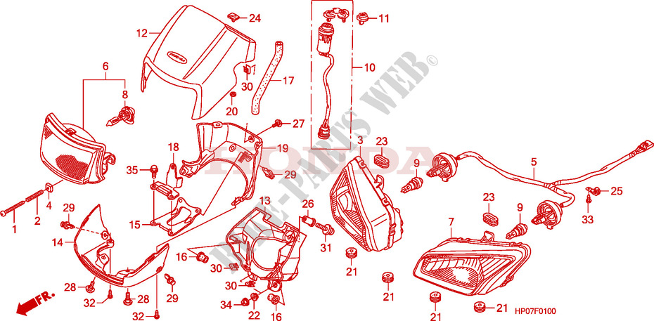 KOPLAMP voor Honda FOURTRAX 500 FOREMAN 4X4 Electric Shift, Power Steering 2011