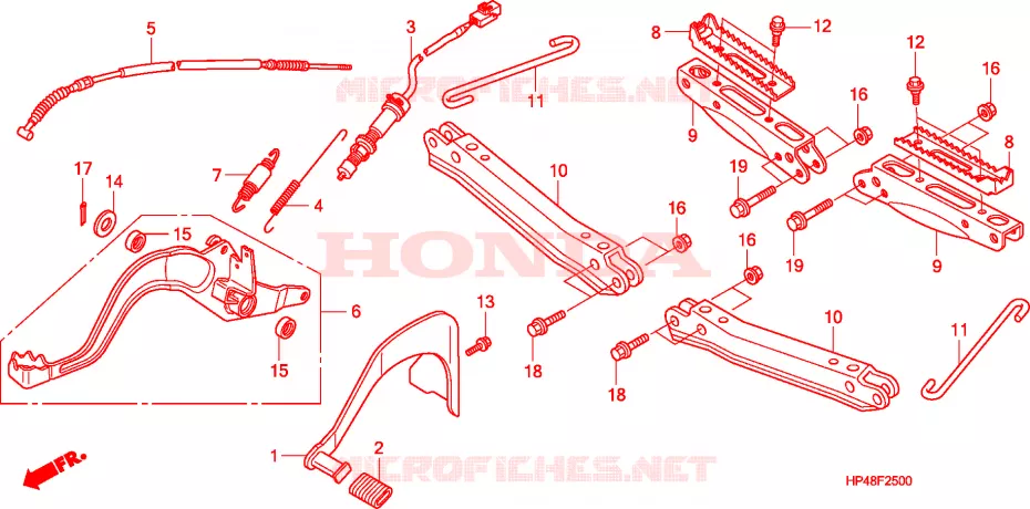 OPSTAP/PEDAAL Honda ATV 420 FOURTRAX 2008  TRX420TE8