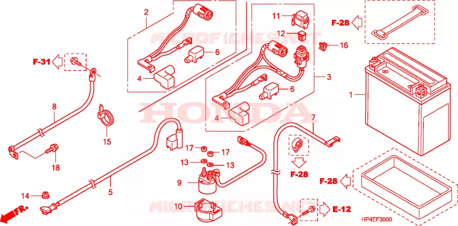 ACCU Honda ATV 420 FOURTRAX 2010  TRX420FPMA