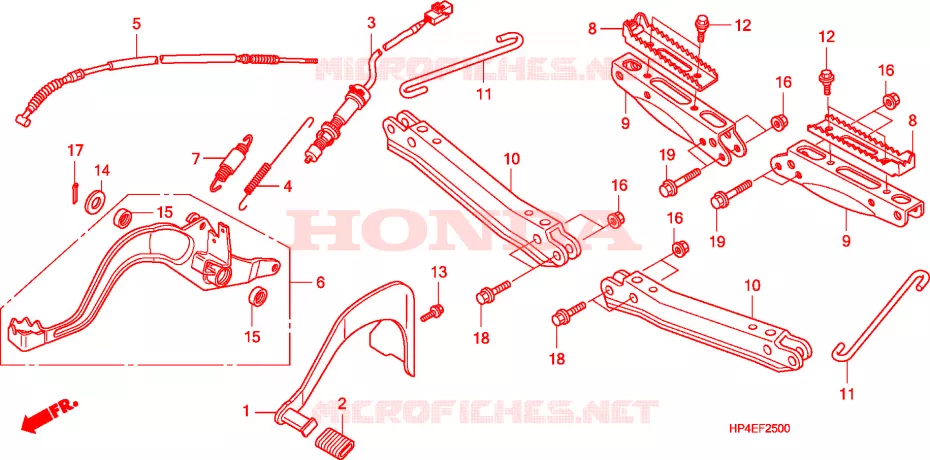 PEDAAL/OPSTAP Honda ATV 420 FOURTRAX 2010  TRX420TE9