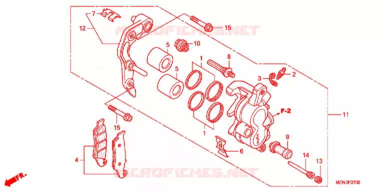 VOOR REMKLAUW Honda MOTO 450 CRF 2011  CRF450RB