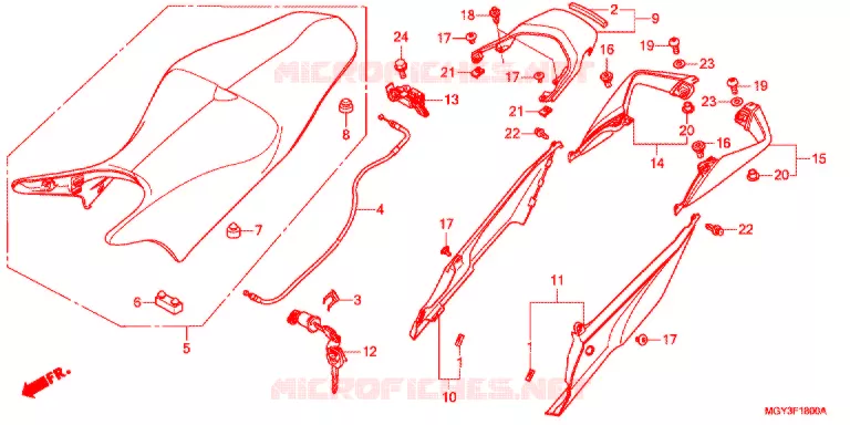 ZITTING/ACHTER KAP Honda MOTO 800 CROSSRUNNER 2011  VFR800XB
