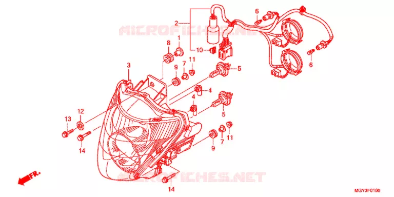 KOPLAMP Honda MOTO 800 CROSSRUNNER 2011  VFR800XB