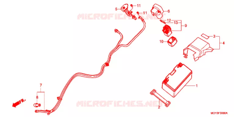 BEDRADINGSBUNDEL/ACCU Honda MOTO 800 CROSSRUNNER 2011  VFR800XB